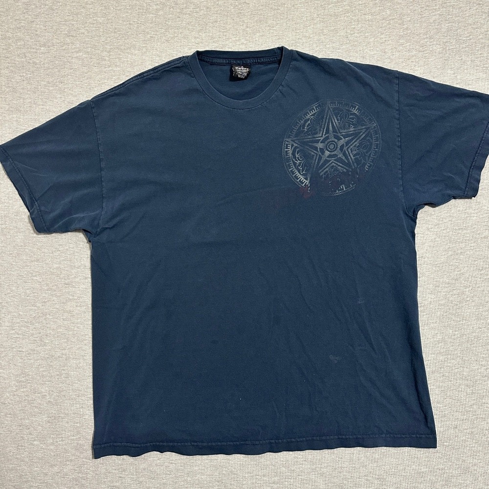 Starbury Mens XXL Navy Blue Nautical Star Graphic Tee Y2K Hip Hop Streetwear